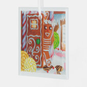 GINGERBREAD MAN Carré de verre ornement (Avant gauche)