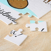 Gingerbread Man Cartoon Kerstgroet Legpuzzel (Zijkant)