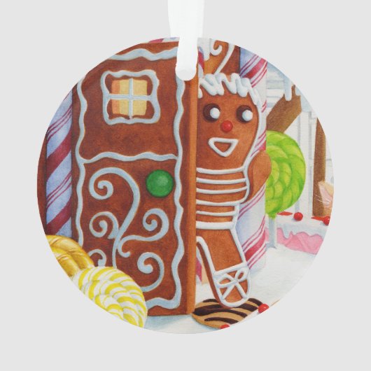 GINGERBREAD MAN Cercle acrylique ornement (dos)