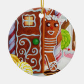 GINGERBREAD MAN Cercle en céramique ornement (Devant)