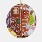 GINGERBREAD MAN Cercle en céramique ornement (Gauche)