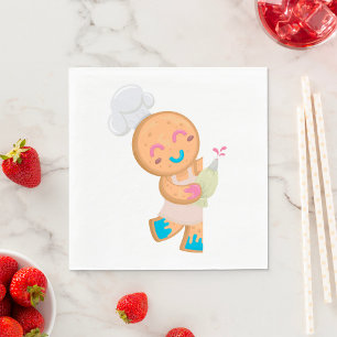 Gingerbread Man Chef met Spuitzak Servet