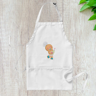 Gingerbread Man Chef met Spuitzak Standaard Schort