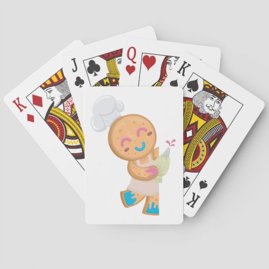 Gingerbread Man Chef Pokerkaarten (Achterkant)