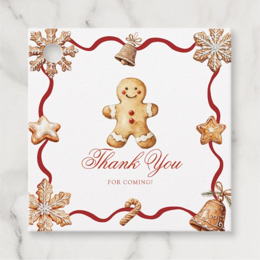Gingerbread Man | Christmas Baby Shower Bedankjes Labels (Voorkant)