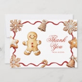 Gingerbread Man | Christmas Baby Shower Bedankkaart (Voorkant)