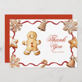 Gingerbread Man | Christmas Baby Shower Bedankkaart (Voorkant / Achterkant)