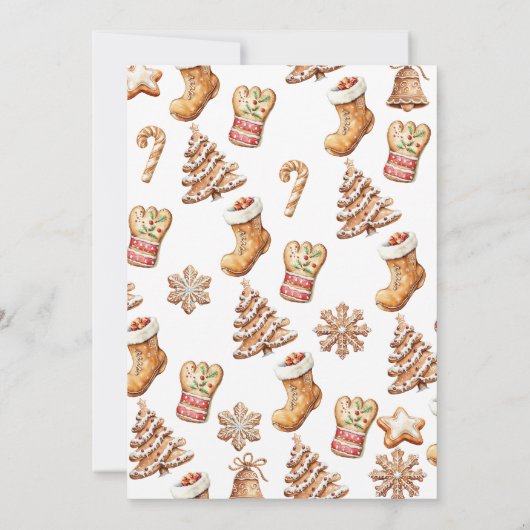 Gingerbread Man | Christmas Baby Shower Kaart (Achterkant)