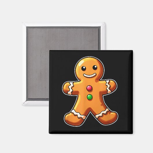 Gingerbread Man Christmas Cookie Baking Holiday Te Magneet (Voorkant / Achterkant)
