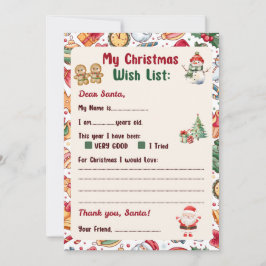Gingerbread Man Christmas Letter to Santa  Kaart