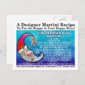 Gingerbread Man Christmas Martini Recept Briefkaar Briefkaart (Voorkant / Achterkant)