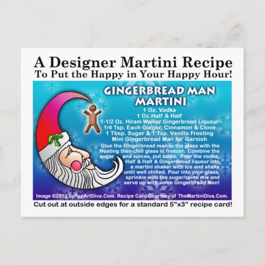 Gingerbread Man Christmas Martini Recept Briefkaar Briefkaart (Voorkant)