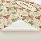  Gingerbread Man & Christmas Trees Custom Sherpa Deken (3/4)
