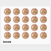 Gingerbread Man Cookie Basket in Rood Ronde Sticker (Vel)