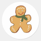 Gingerbread Man Cookie Christmas Design Ronde Sticker (Voorkant)
