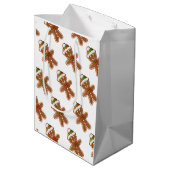 Gingerbread Man Cookie Christmas Sprinkles Kinder Medium Cadeauzakje (Achterkant Gekanteld)