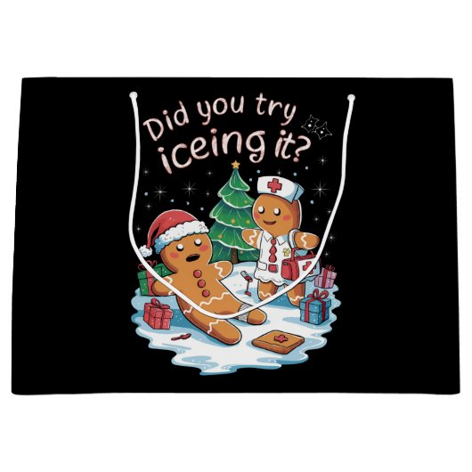 Gingerbread Man Cookie Lelijke Trui Oh Snap Xmas Groot Cadeauzakje (Voorkant)