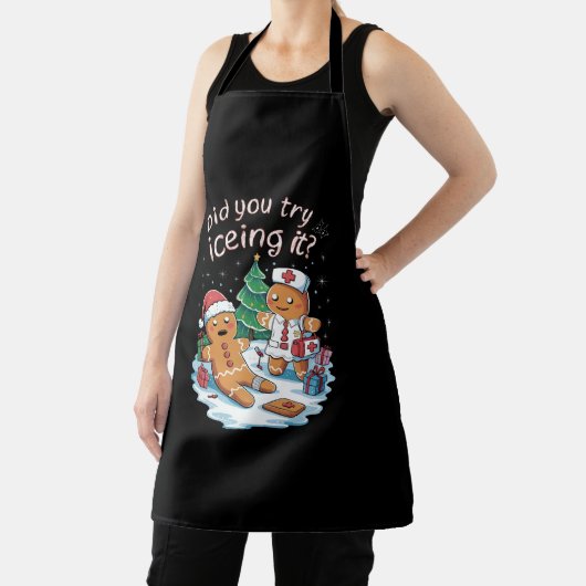 Gingerbread Man Cookie Lelijke Trui Oh Snap Xmas Schort (Insitu)