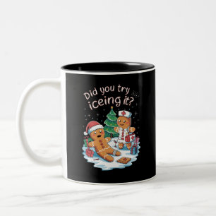 Gingerbread Man Cookie Lelijke Trui Oh Snap Xmas Tweekleurige Koffiemok
