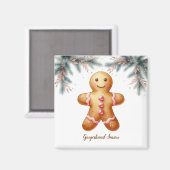 Gingerbread Man Cookie Lover Seizoen Magneet (Voorkant / Achterkant)
