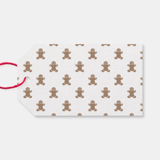 Gingerbread Man Cookie Patroon Vrolijk Kerstfeest Cadeaulabel (Achterkant Horizontaal)