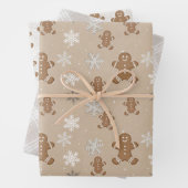 Gingerbread Man Cookie Snowflake Holiday Baking Inpakpapier Vel (In situ)