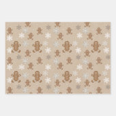 Gingerbread Man Cookie Snowflake Holiday Baking Inpakpapier Vel (Voorkant)