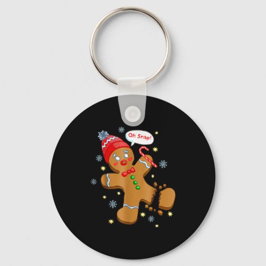Gingerbread Man Cookie Ugly Sweater Oh Snap Christ Sleutelhanger (Voorkant)