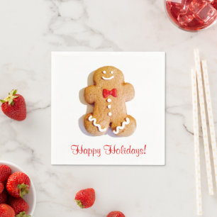 Gingerbread Man Cookies Feestdagen Xmas Servet