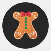 Gingerbread Man Costume Funny For Halloween Christ Ronde Sticker (Voorkant)