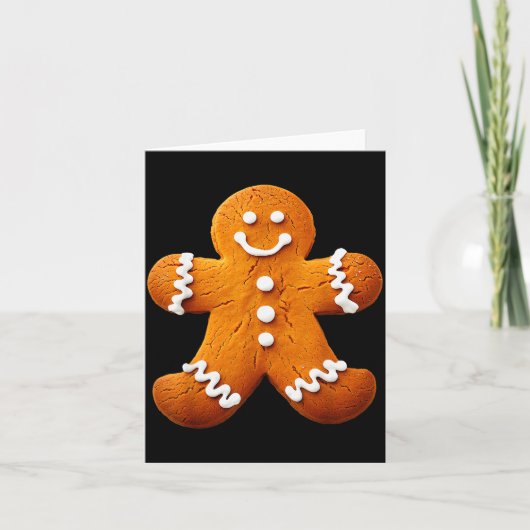 Gingerbread Man Costume Funny Halloween Christmas Kaart (Voorkant)