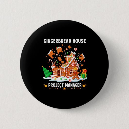 Gingerbread Man Costume, Gingerbread House Project Ronde Button 5,7 Cm (Voorkant)
