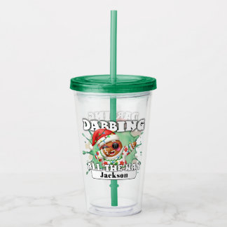 Gingerbread Man Dabbing Custom Name Christmas Acryl Drinkbeker