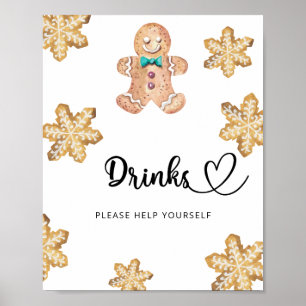 Gingerbread man - Drinken helpen jezelf Poster