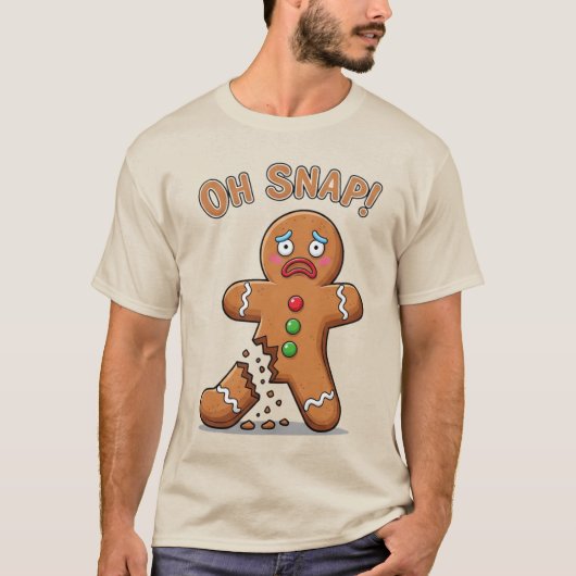 Gingerbread Man eindelijk gesnapt grappige kerst T-shirt (Voorkant)