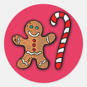 Gingerbread Man en Candy Cane Stickers