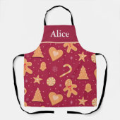 Gingerbread Man en Kerstkoekjes Custom Schort (Voorkant)