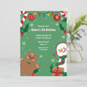 Gingerbread Man en Sneeuwman Kaart (Staand voorkant)