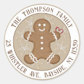 Gingerbread Man Envelope Seal Retour Adres Label (Voorkant)