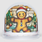 Gingerbread Man Faux Glas in lood Sneeuwbol (Voorkant)