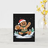 Gingerbread Man Football Ugly Christmas Pajamas Co Kaart (Gele Bloem)