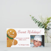 Gingerbread Man-fotokaart Feestdagenkaart (Staand voorkant)