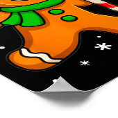 Gingerbread Man Funny Christmas Cookie Costume Bak Poster (Hoek)