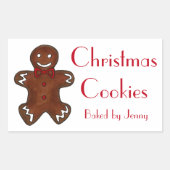 Gingerbread Man Gebakken Door Zelfgemaakt Kerstkoe Rechthoekige Sticker (Voorkant)