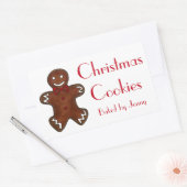 Gingerbread Man Gebakken Door Zelfgemaakt Kerstkoe Rechthoekige Sticker (Envelop)
