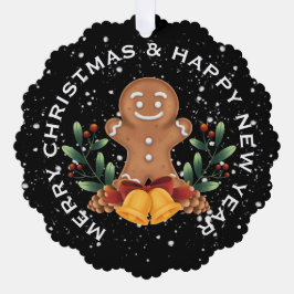 GINGERBREAD MAN, GEPERSONALISEERDE KERST ORNAMENT KAART