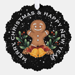 GINGERBREAD MAN, GEPERSONALISEERDE KERST ORNAMENT KAART