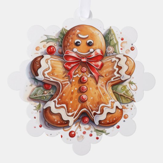 Gingerbread Man & Gingerbread House Ornament Kaart (Voorkant)