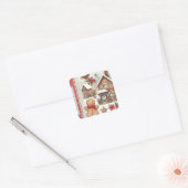 Gingerbread Man Gingerbread House Vierkante Sticker (Envelop)