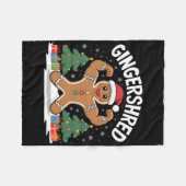 Gingerbread Man Gingershred Funny Gym Workout Chri Fleece Deken (Voorkant (Horizontaal))